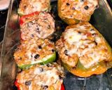 A picture of step 4 of Buffalo Chicken Dip Stuffed Sweet Bell Peppers.