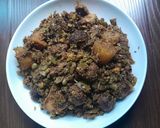 A picture of step 7 of Undhiyu.