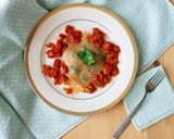 Foto del passaggio 4 della ricetta Ravioli aperti con pomodori e mozzarella di bufala
