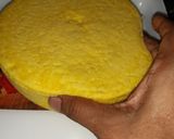 A picture of step 4 of Khaman dhoklo.