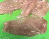 A picture of step 1 of Chicken & shrimp cheese steak.