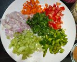A picture of step 1 of Colourful fireless vegetable canapes chat.