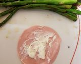 A picture of step 2 of My Asparagus Wrapped in soft cheese and Ham.