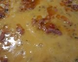 A picture of step 4 of Ham and Eggs with Capers.