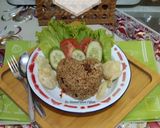 Foto langkah ke 4 dari resep Nasi Goreng Daging Bumbu Rendang.