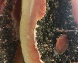 A picture of step 1 of Papaya chaat.