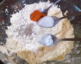 A picture of step 1 of Hyderabadi Dahi baray chat.