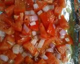 A picture of step 4 of Stuffed Portobello Mushrooms With oven roasted tomatoes.