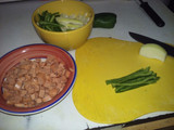 Arroz frito de carne y salchicha