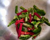 A picture of step 1 of Green Chilli Pickle.