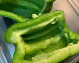A picture of step 2 of Baked Bell Peppers Stuffed with Ground Pork and Runny Egg.