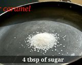 A picture of step 1 of Caramel Egg Pudding with dryfruits.