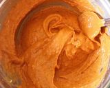 A picture of step 1 of Arbi leaves crispy squares.