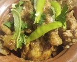 A picture of step 9 of Mughlai badami chicken masala boti.