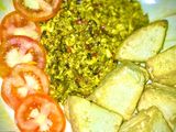 Fried tofu with egg sauce