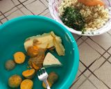 Sajttekercs sonkával, sajtos tojáskrémmel és zöldséggel töltve recept fázis 2 fotója