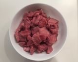 Hình bước làm 1 của món Nui xào bò