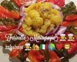 A picture of step 6 of New Green and Red Pepper Salad from My Garden, Potatoes, and Red Onion.