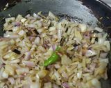 A picture of step 4 of Appam with Egg kurma.