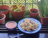 A picture of step 7 of Akhni pulav.