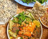 A picture of step 11 of Mi Quang with Shrimp, Pork, Ribs, and Eggs.