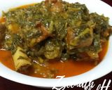 A picture of step 3 of Hyderabadi Kulfa Gosht or Purslane Leaves with Mutton.