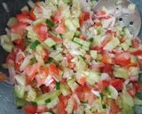 A picture of step 1 of Continental veg salad.