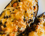 Foto del paso 5 de la receta: Berenjena rellena de carne y verduritas🥕🍗🍆🧅