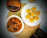 A picture of step 7 of Banga soup with Eba.