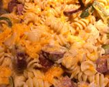 A picture of step 5 of Baked Pasta with Cheddar Cheese and Smoked Beef Sausage.