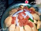 طاجين بالدجاج مخضر بطاطا حلوة😋👌