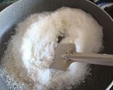 A picture of step 2 of Coconut milk barfi.