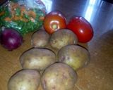 A picture of step 1 of Green veggies with rice,.