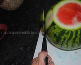 A picture of step 3 of No bake watermelon cake.