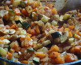 A picture of step 2 of Meat & more veg bolognese.