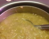 A picture of step 1 of Panchmel Dal with steamed rice.