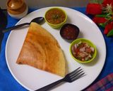 A picture of step 3 of Schezwan pav bhaji dosa.