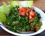 A picture of step 4 of Tabbouleh 🍋😘👌.