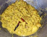A picture of step 12 of Kadali Manja Rai (Banana stem curry in mustard paste).