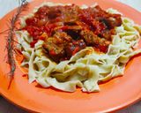 Foto del paso 3 de la receta: Pappardelles caseros cortados a mano con salsa casera