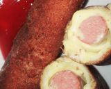 A picture of step 6 of Chicken Franks Bread Roll😋👌.