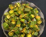 A picture of step 3 of Green sabzis (Bhindi).