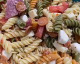 A picture of step 2 of Antipasto Pasta Salad.