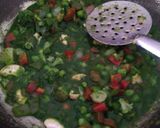 A picture of step 2 of Hariyali pulao.