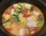 蕃茄豆腐香茜蛋花湯的食譜步驟4照片