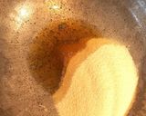 A picture of step 3 of Pineapple Rava Kesari/ Pineapple Sooji Halwa.