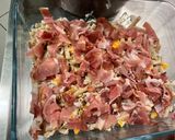 Une image de l'étape 17 de Gratin de macaronis au jambon cru, poivron jaune et emmental.