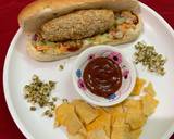 Soya sprouts kabab hot dog recipe step 13 photo