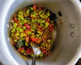 A picture of step 2 of Lima beans pulav (pavta bhat).