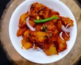 A picture of step 5 of Dhaba style aloo bhuna.